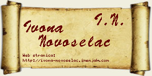 Ivona Novoselac vizit kartica